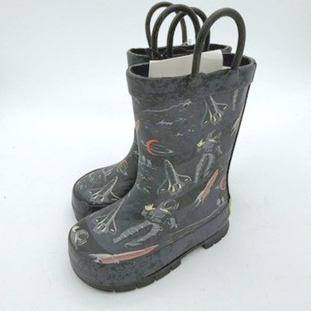 Western Chief Space Tour Rain Boots Kids 5 Rubber Astronaut Galaxy Space NWT